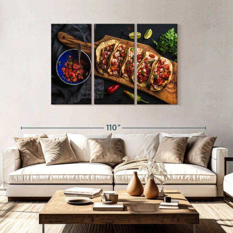 Yarlin Shrimp Tacos, 48" H x 74" W