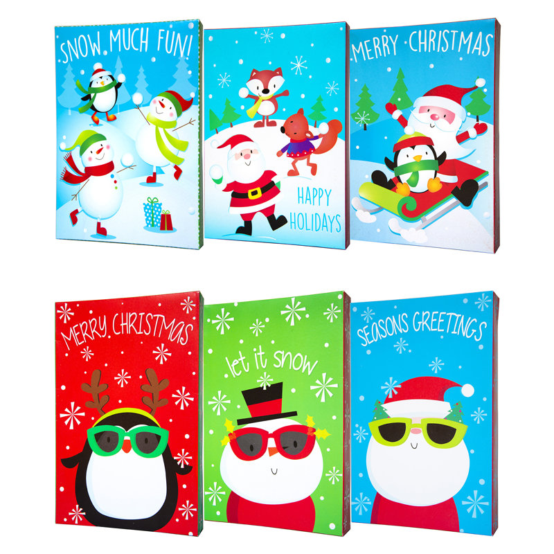 Paquet de 6 boîtes-cadeaux de Noël assorties