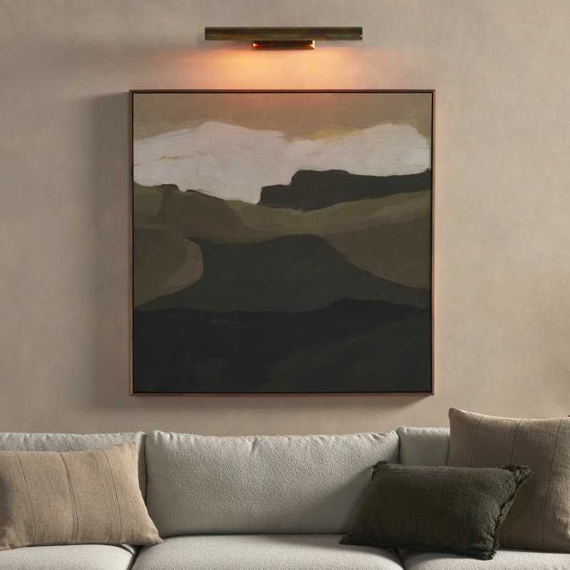 Clement Wall Mounted Picture Light, Burnt Brass, 3.25" H x 24" W x 8" D