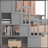 Full Size Loft Bed With Desk, Storage Shelves And Staircase,Grey-339357394
