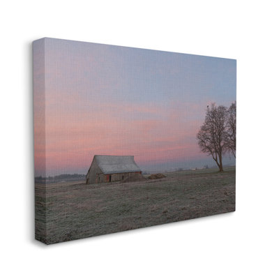 Art mural sur toile Lone Grassland Cabin