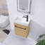 Ensemble de meuble-lavabo mural simple 16 po avec porte à fermeture douce et lavabo en céramique 16 po-1247088254