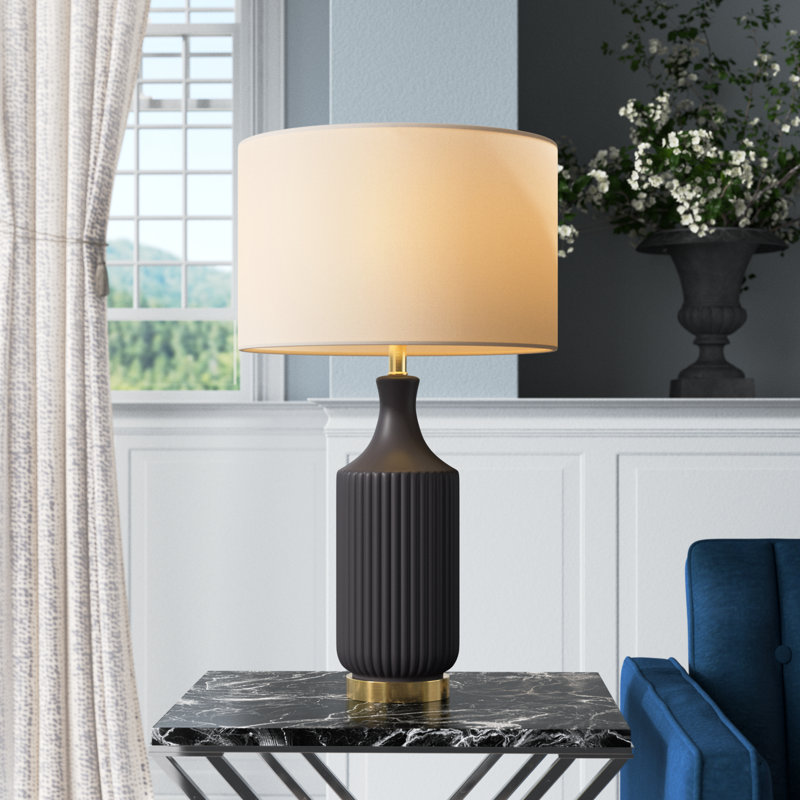 Waithman 31" Table Lamp, Black/Gold