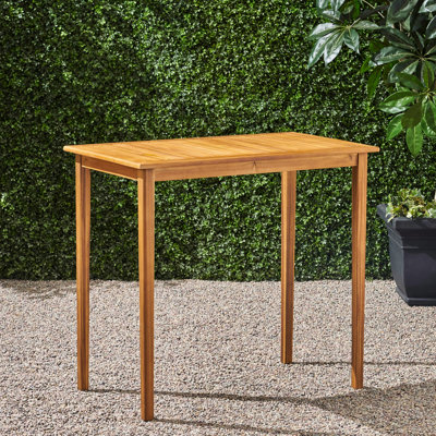Table de bar rectangulaire en bois à finition minimaliste, hauteur de 40 pouces, apparence esthétique naturelle