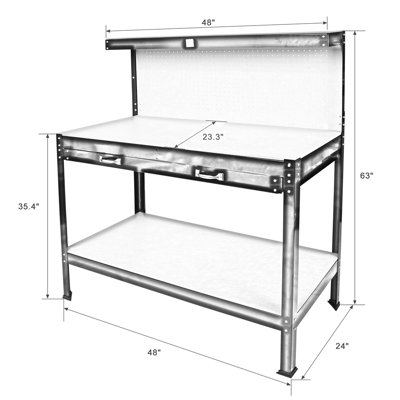 Banc de rangement en acier Adelynne