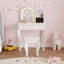 Ensemble de coiffeuse pour enfants avec miroir lumineux, ensemble de coiffeuse et chaise pour tout-petits, ensemble de maquillage pour filles-1622307514