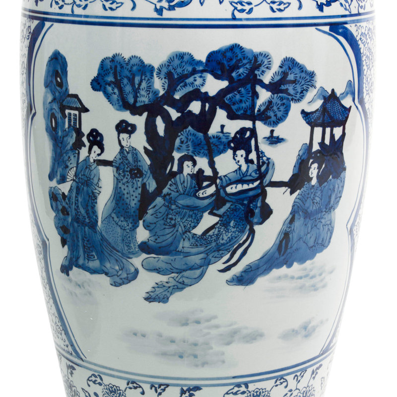 Vase de plancher en céramique HuneyCutt , Cour bleue
