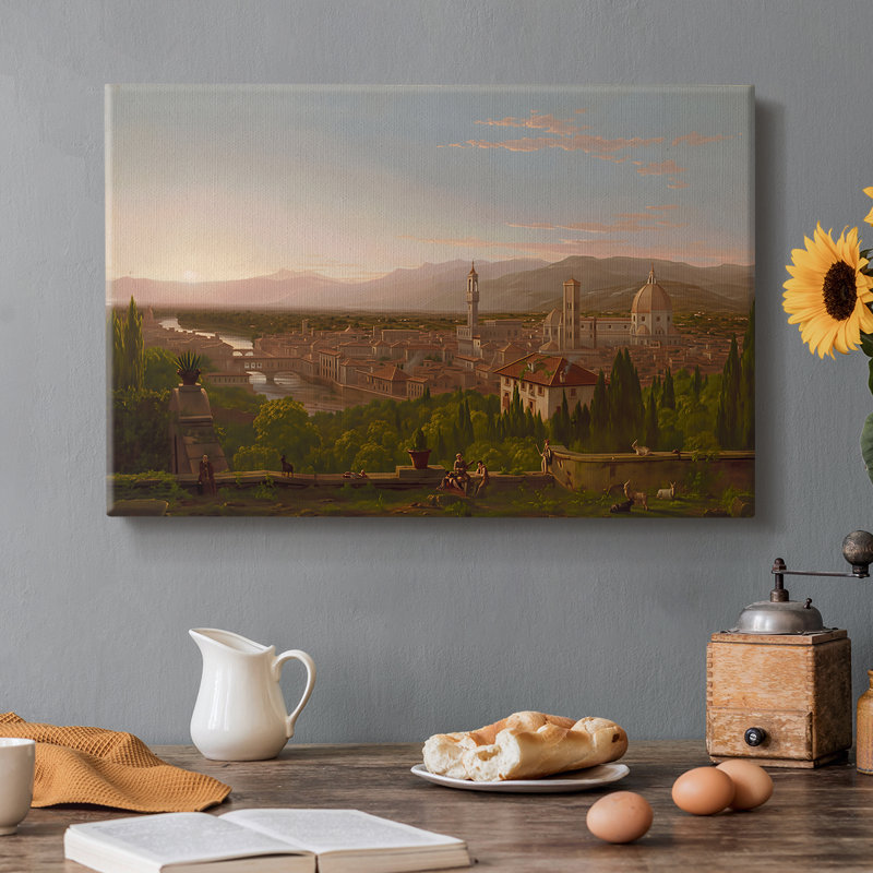 Vue de Florence de San Miniato-Thomas Cole-Gallery, toile tendue-1837, 12 x 18