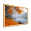 Bord de rivière jaune et noir brumeux d'automne I - Tableau encadré de forêt-548659313-801899393