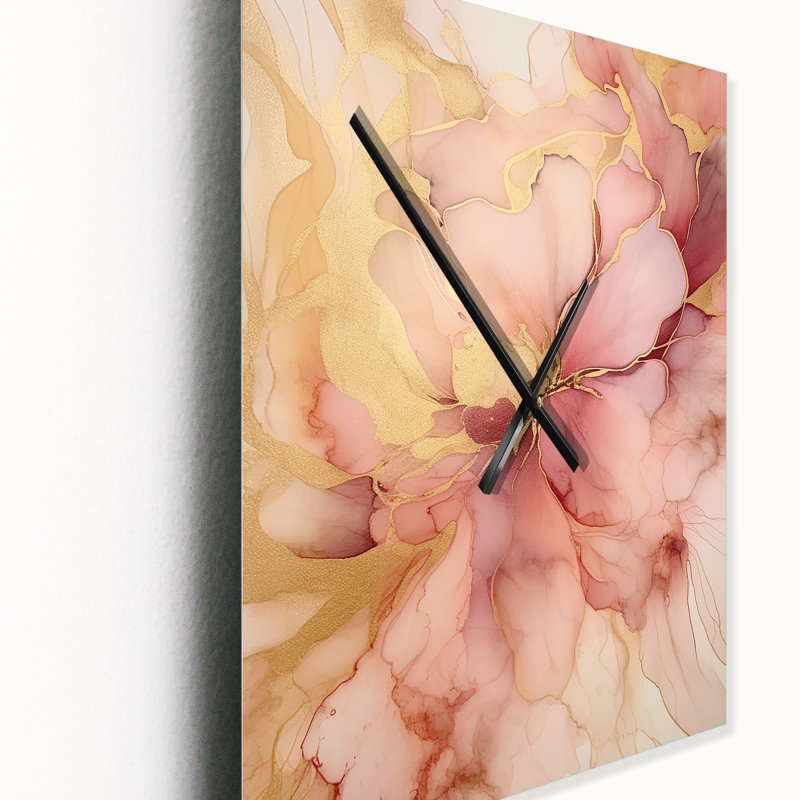 Horloge murale abstraite rose, Très grand