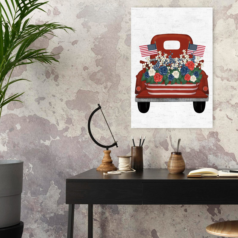 Art floral contemporain patriotique, H 24 po x l 16 po