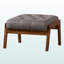Repose-pieds en tissu gris Finesse Mid-Century