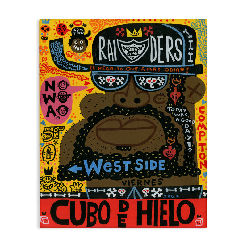 Iconic Hip Hop Collage Portrait, conception par Jorge R. Gutierrez, H 20 po x l 16 po