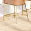 Tabouret de comptoir de 26 po de hauteur, similicuir brun tabac, structure dorée, dossier confortable, glissières de comptoir de bar réglables pour îlot de cuisine, table haute
