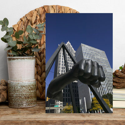Black Fist Monument to Boxer Joe Lewis Detroit Michigan USA 1 Piece Wrapped Canvas Wall Art