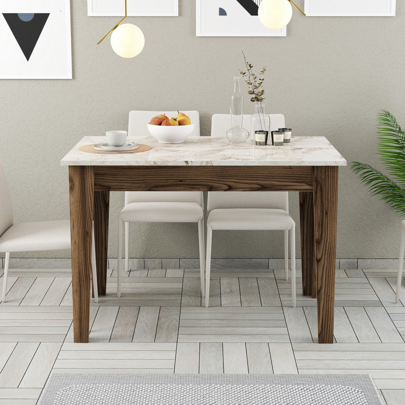 Kitchen Table, Walnut, Antique White
