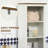 White Bathroom Linen Storage Cabinet With Triple Open Shelves, Freestanding Tower Adjustable Shelf And Door For Towels, Cleaning Products Slim Shelves Door, Products, Hygiene Items