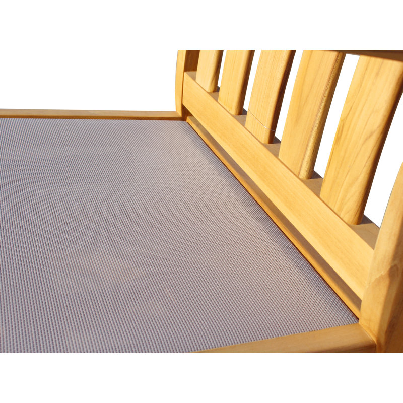 Chaise de patio en teck avec coussins Chancy