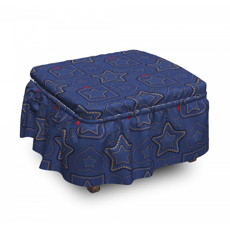 Formes cardiaques sur denim repose-pieds housse pour