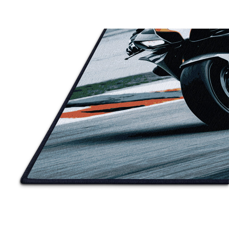 Machine Washable Transportation Gray Area Rug