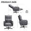 Fauteuil inclinable électrique pivotant, inclinable électrique avec charge USB et de type C, fauteuil d'appoint rembourré en velours pivotant à 360 °, pour le bureau à domicile et le salon, facile à assembler-132213220