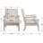 26" Wide Mid Century Linen Upholstered Solid Wood Arm Accent Chair