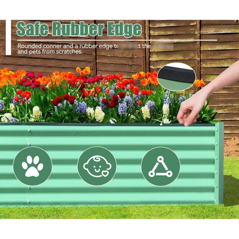 Large Galvanized Raised Garden Cart 8X4x1.5 Ft - For Gardening Adventures Bucket Passion