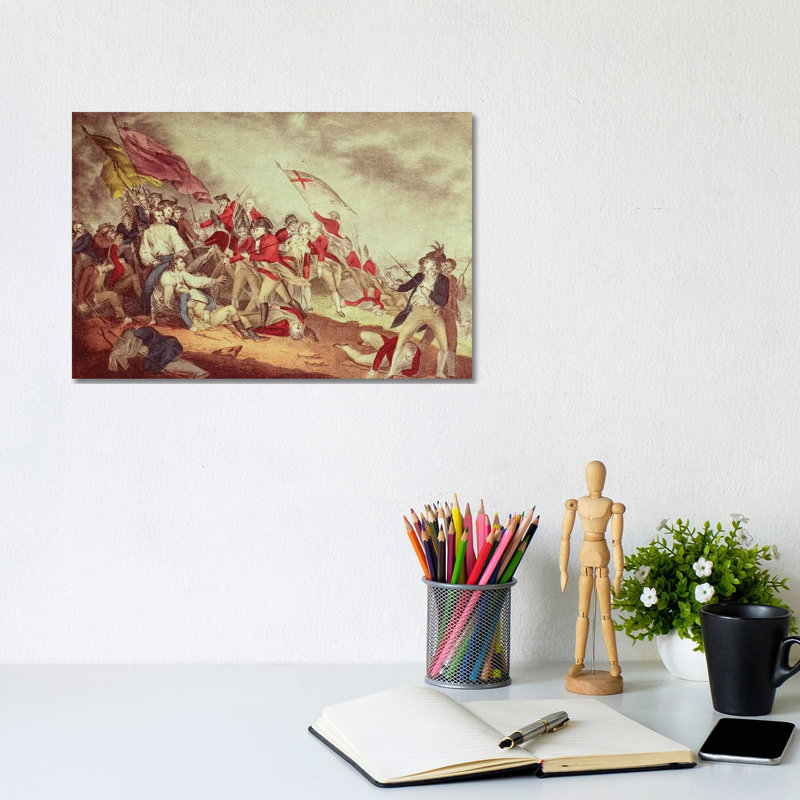 Battle At Bunker's Hill by Currier & Ives - Gallery-Wrapped Canvas Giclée on Canvas, Canvas, 20.32 cm H x 30.48 cm W