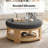 Kat Modern 40" Round Cocktail Ottoman with Solid Wood Legs-1596763934