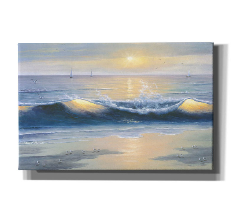 «Blue Waves» par Diane Romanello, H 26 po x l 40 po x P 1,5 po