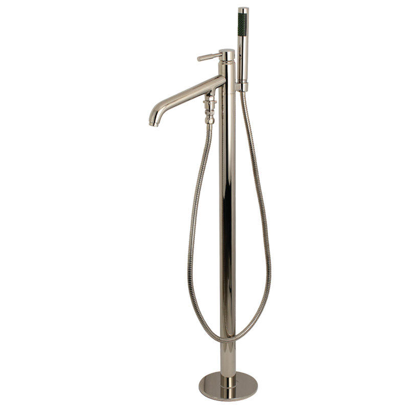 Kingston Brass Concord Single-Handle 1-Hole Freestanding Tub Faucet with Hand Shower, Polished Nickel