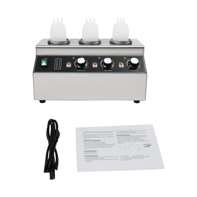 Electric Sauce Warmer Commercial Electric Sauce Warmer Cheese Sauce Dispenser Warmer with 3 Bottles