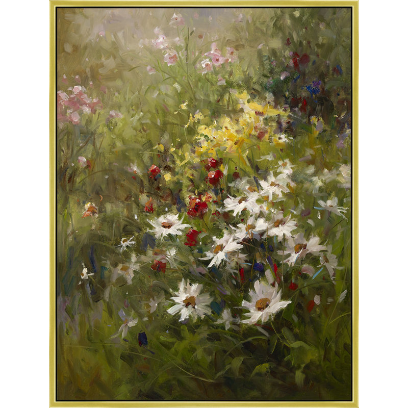 Soft Wildflower Rhapsody Print, 42" H x 32" W, Gold