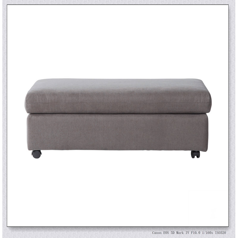 Living Room Fabric Ottoman, Carbon Gray