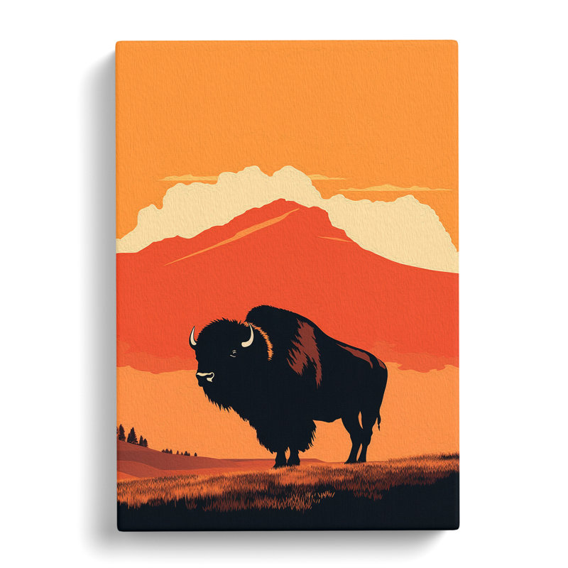Bison Minimalism - No Frame Print, 50cm H x 35cm W x 3cm D