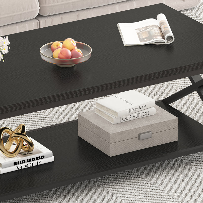 Table basse, H 17,75 po x L 39,4 po x l 23,62 po, Noir