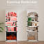 Bibliothèque 70 po de hauteur avec lumière DEL, foyer électrique de 23 po avec bibliothèque, minuterie, effet de flamme réaliste, bibliothèque de rangement moderne pour la maison, le bureau et le salon-106938393