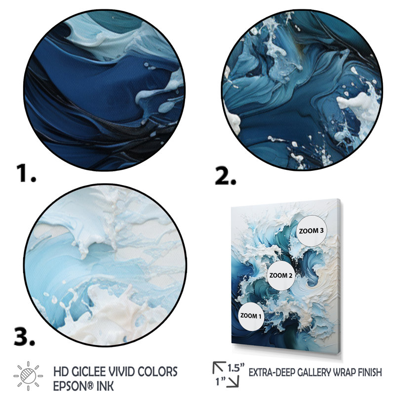«Coastal Waves», reproduction d'art sur toile, H 32 po x l 24 po x P 1 po, Toile tendue