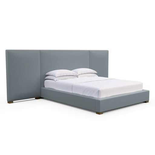 Upholstered Bed, Vintage Leather Blanc, King, Weathered