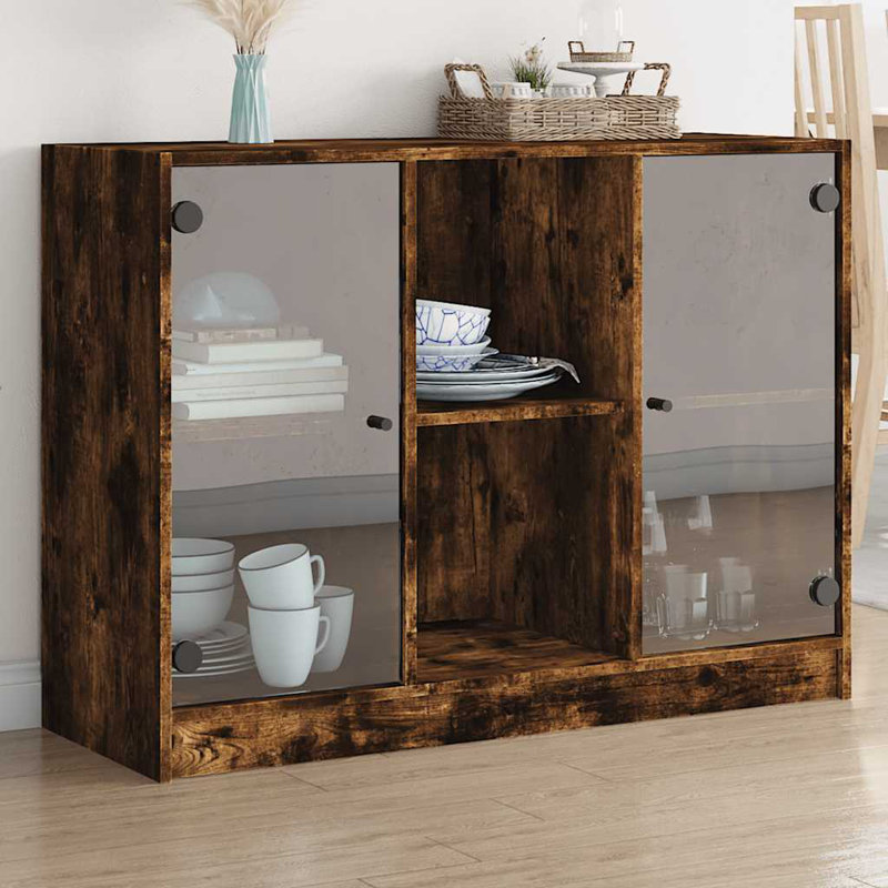 Sideboard 102X37x75.5 Cm Engineered Wood, Smoked Oak