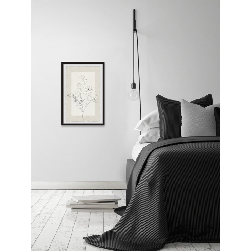 Flower Line - Single Picture Frame Painting, 60.96cm H x 40.64cm W