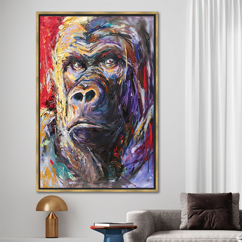 1 Piece Wall Art on Canvas, 70 cm H x 50 cm W, Framed Print without Mat, Gold