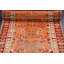 Tapis de couloir orange en laine noué à la main de conception unique 2 pi 9 po x 10 pi 2 po Noda