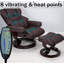 Fauteuil inclinable de massage 8 points avec repose-pieds, fauteuil inclinable chauffant en cuir Scratch Cat, base en bois courbé