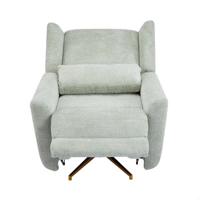 Power Recliner Chair Swivel,Boucle Upholstered 360° Swivel Recliner