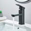 Cloakroom Basin Mixer Tap Mono Bathroom Sink Single Lever Tap Black with Waste