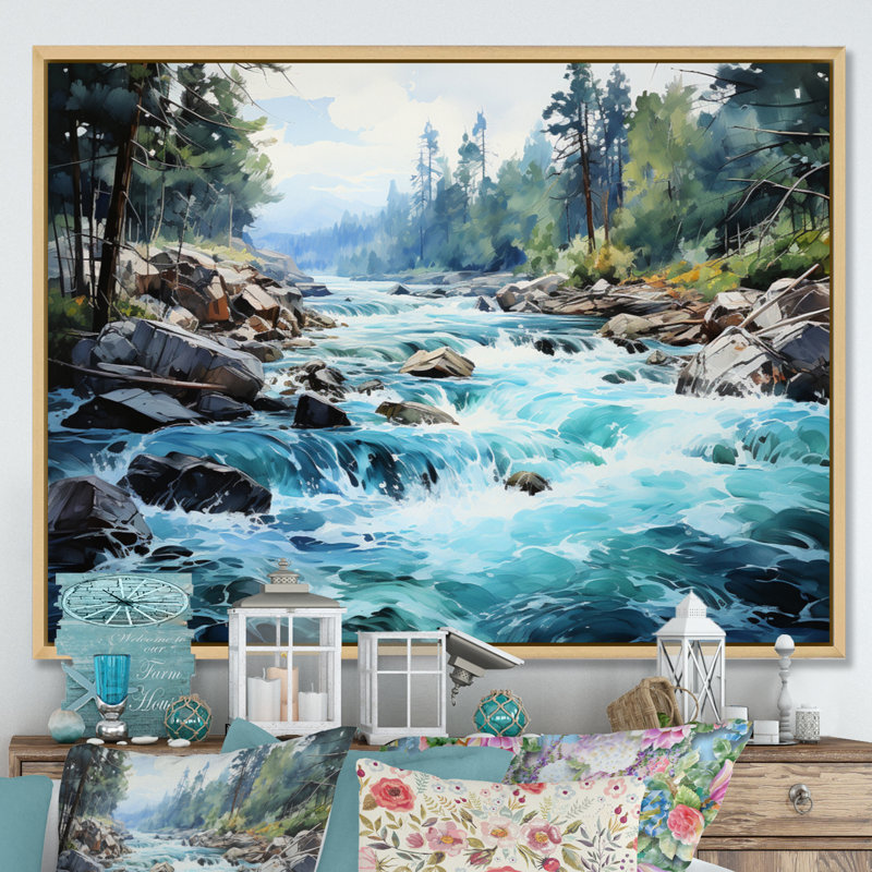 " Canada Dancing Rapids I ", Natural, 24" H x 32" W x 1" D