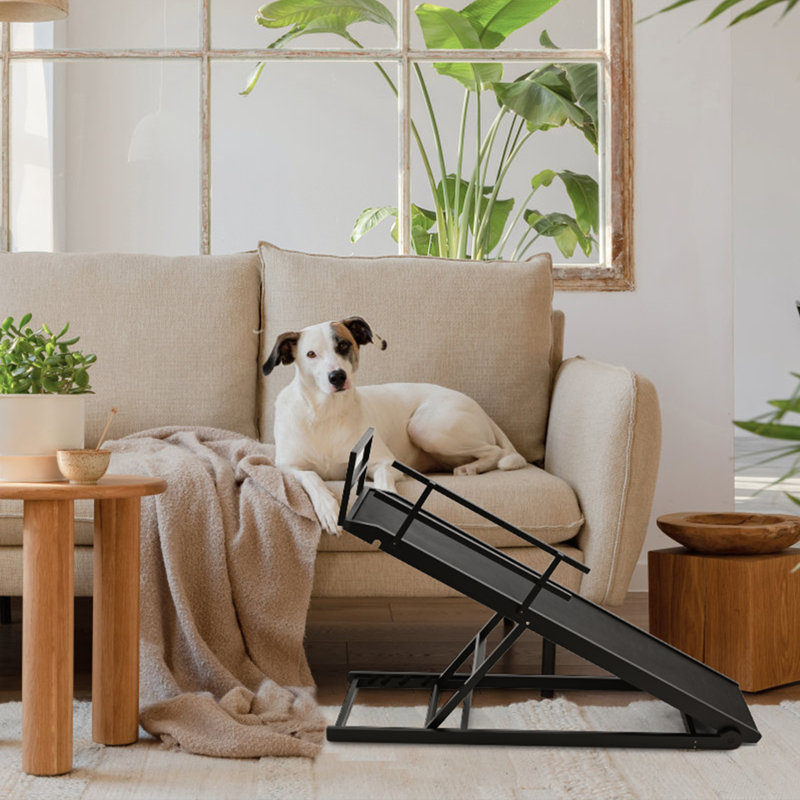 Rampe pliante en bois pour chien Almeric, 55 po noir