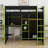 Wood Loft Bed With Desk,Open Wardrobe,Storage Compartments And RGB Lights-1337280842