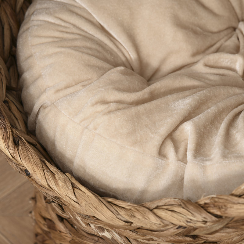 Lit rond pour chat Esperanza, H 23,5 po x l 19,75 po x P 16,5 po, Marron clair